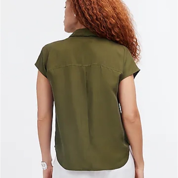 NWT Madewell Silk Drapey Patch-Pocket Sleeveless Shirt - Picture 4 of 6
